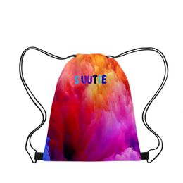 Shopping Bags Drawstring Gym Bag with Abstract Art Modern Lined Cinch Sack Backpack School Contemporary Lightweight Travel Tote 231018