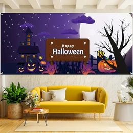 1pc, Halloween Witch, Pumpkin Garage Door Banner (71in*157in/180cm*400cm), Polyester Garage Door Decoration, Garage Door Mural,