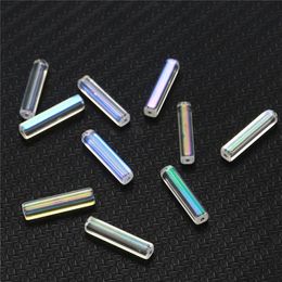 38Pcs Lot Magical ghost Crystal Pipe Tube Spacer Beads Charms Pendant Big Hole Crystal Charms Diy Bracelets Necklace pendant Jewel243O