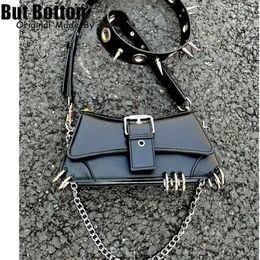 Evening Bags women Y2k girl Vintage Harajuku Punk Advanced Design Rivet spike Chain One Shoulder Handbag Women's stempunk Tote Crossbody Bags 231019