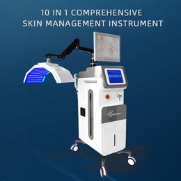 Multifunctional Standing PDT LED Skin Smoothing Wrinkle Reduce Oil Control Redness Acne Treatment Machine with RF BIO Vacuum Cool Dermabrasion 10 in 1 Center