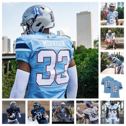 New Rice Owls Football Jersey 80 Rawson MacNeill 31 Tyson Flowers 1 Sean Fresch 78 Ethan Onianwa 40 Kenny Seymour Jr 2 Tre'Shon Devones 41 Plae Wyatt