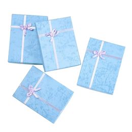 Gift Wrap 12Pcs Rectangle Packaging Jewellery Box Cardboard Present Gift Boxes Case with Flower and Sponge Inside For Necklace 160x120x30mm 231019