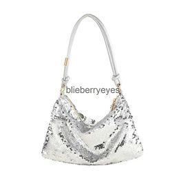 Shoulder Bags Soft Sequin Bag Lady Half Moon Bags Wedding Bridal Handbags Purse For New Year Gift Top Handle Totesblieberryeyes