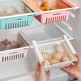 Kitchen Storage Fridge Organizer Box Retractable Multifunctional Tiered Refrigerator Shelf Fresh Divider Layer