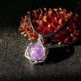 Pendant Necklaces Star Of David Amethyst Necklace Natural Quartz Crystal Stone Energy Healing Amulet Choker Charm Jewelry For Women Men