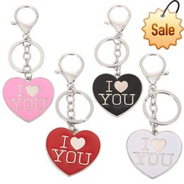 Metal Heart-shaped Pendant I Love You Couples Keychain Lovers Express Love Key Rings Accessories Appointment Wedding Gift