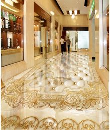3d flooring European luxury gold 3D marble floor pvc self-adhesive wallpaper 3d floor painting wallpaper
