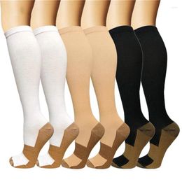 Men's Socks Copper Fibre Compression Men Women Outdoor Sports Fashion Simple In Tube Happy Funny Trend Nylon Stockings