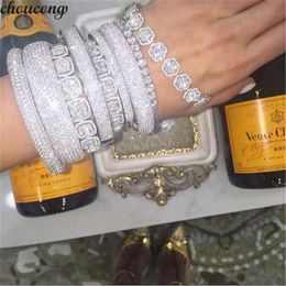 20 Styles Handmade bangle 5A cubic zirconia White Gold Filled Party bracelets Bangles for women men wedding accessaries2280