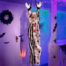 Halloween Toys Halloween Party Decoration Halloween Electric Toys Chain Hanger Clown Nurse Witch Voice Control Spook House Horror Props 231019