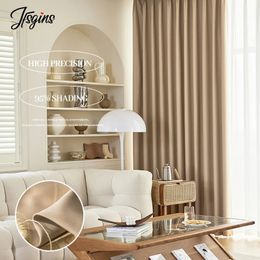 Curtain Modern Brown Blackout Curtains for Living Room Elegant Hall Window Curtain for Bedroom Rideaux Occultant Home Decoration Custom 231019