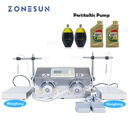 ZONESUN ZS-PP532W Peristaltic Pump Ink Essential Oil Perfurm Juice Weighing Filling Machine Semi Filler