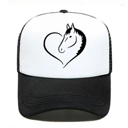 Ball Caps Love Riding Horse Funny Printed Women Men Baseball Cap Summer Girl Outdoor Sun Hat Adjustable Sports In Mesh