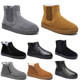 Unbranded cotton boots mid-top men woman shoes brown black Grey leather outdoor color3