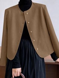 Womens Jackets Autumn Coats ZANZEA Fashion OL Blazer Long Sleeve O Neck Outwear Thin Elegant Lady Suits Vintage Solid Shirt 231018