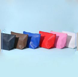 DHL100pcs Cosmetic Bags Women PU Plain Large Capacity Waterproof Protable Light Makeup Bags Mix Color