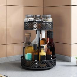 Kitchen Storage Multifunctional Spice Rack Desktop Heavy Duty Adjustable Round 360 Degree Turntable For