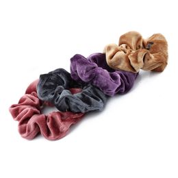 New Women Velvet Elastic Hair Scrunchie Scrunchy Hairbands Head Band Ponytail Holder middle size