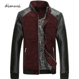 Mens Jackets DIMUSI Bomber Jacket Casual Male Outwear Windbreaker Coats Fashion Slim Fit Leather Sleeve Baseball Clothing 231018