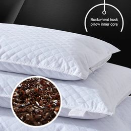 Pillow Holaroom Bedding Pillow Neck Protection Pillows Plaid Shaped Buckwheat Husk Filling Cushion for Home Sofa Office Nap Sleeping 231013