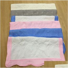 Blankets Baby Blankets 100% Cotton Embroidery Blanket Ruffle Quilt Infant Ddling Summer Home Supplies 15 Designs 5Pcs Home Garden Home Dhmd9