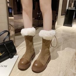 Boots winter nonslip warm velvet thickened tall fashion hundred with snow boots 2547 231019