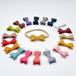 Hair Accessories 18PcsLot 2inch Tiny Bow HeadBand Faux Leather Clips Baby Accessory 231019