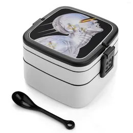 Dinnerware Collection Poster Classic Bento Box Lunch Thermal Container 2 Layer Healthy Hajime Metal Retro Up Heavy