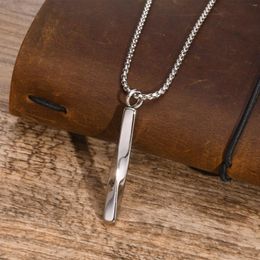 Pendant Necklaces Stylish Mobius For Men Waterproof Stainless Steel Twisted Vertical Bar Collar Gifts Jewellery Can Be Opened