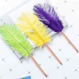 Feather Ballpoint Pen Gel-inkpen Guest Message Book Signature Wedding Party Exquisit Gift Wonderful Stationery School Supply