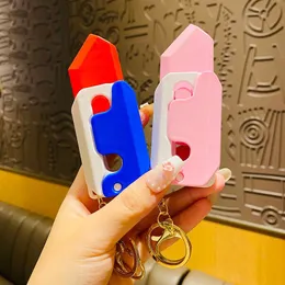 3D Printed Gravity Radish Knife Keychain Pendant Toys Extendable Funny Plastic Carrot Hand Gripper Forearm Finger Fidget Sensory Toys