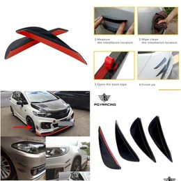 4Pcs Fit Front Bumper Lip Splitter Fins Body Spoiler Canards Valence Chin -Sfb01-4 Drop Delivery