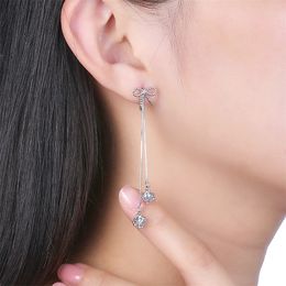 100% Genuine 925 Sterling Silver Dangle Earrings for Women Girls Fashion Tassel Star Drop Earring Party Jewelry YME113