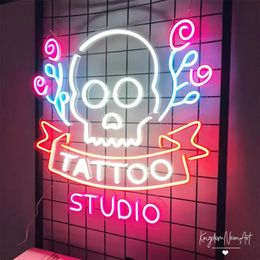 1pc Neon Light Sign, Skull Halloween Atmosphere Decorative Light, Party Styling Light, Multipurpose Decorative Wall Mounted Lights