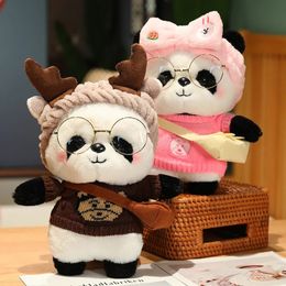 Plush Dolls 28cm Cute Panda Plush Toys Lovely Soft Stuffed Cartoon Animals Dolls For Xmas Birthday Christmas Gift 231019
