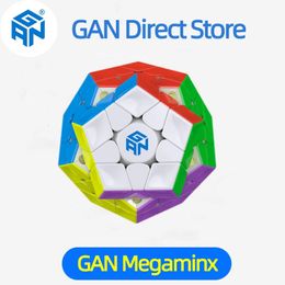 Magic Cubes GAN Megaminx m 3X3 Magnetic Speed Cube Stickerless Professional Magic Cube Twelve-sided Speedcube Twisty Puzzle Toys 231019