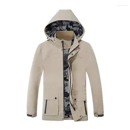 Men's Jackets Casual Jacket Solid Color Trench Coat Hooded Korean Trendy