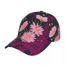 Ball Caps Pink Chamomile Flowers Baseball Cap Skuilles Hat Fitted Snapback For Men Women Casual Sun Outdoor