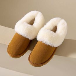 Boots Soft Soled Snow Boots for Women in Winter New Plush Lazy Shoes with Leather Fur Integrated Short Tube Low Top Cotton