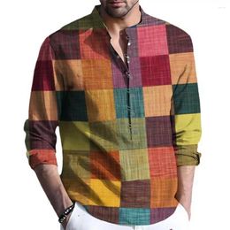 Camicie casual da uomo Camicia di lino per occasioni formali Elegante design retrò Classico abbottonato Primavera Autunno Versatile maschile