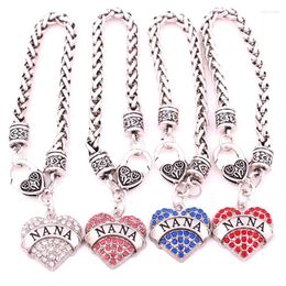 Charm Bracelets Female Bracelet Gift Choose For Family Member NANA Written In Heart Pendant Sparkling Crystals Zinc Alloy Drop