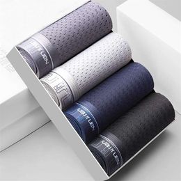 Panties Mens 4pcs lot Summer Men's Underwear Man boxer Ice Mesh Breathable Sexy Youth Boxer Bamboo Ventilate Shorts277y