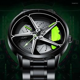 Wristwatches Original 3D Real Man Watches Waterproof Rotate Rim Watch Spinning Men's Sports 360° Wheel For Men Clocks