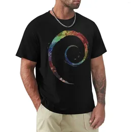 Men's Polos Colorful Debian T-Shirt Plus Size T Shirts Custom Summer Top Shirt Man T-shirts For Men Cotton