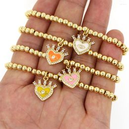 Link Bracelets 2023 Fashion Love Demon Eye Ladies Bracelet Micro Set Zircon Multicolor Optional Beaded