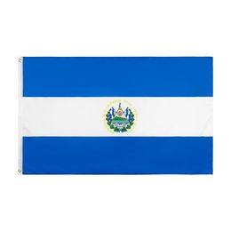 3x5Fts 90x150cm Salvadoran National Flags El Salvador Flag Banner Polyester Banner for Indoor Outdoor Decoration Direct Factory Wholesale