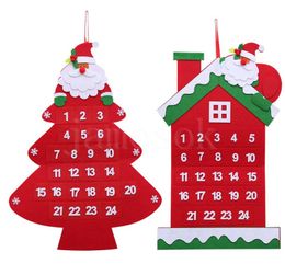 Christmas hot sale Countdown Calendar pendant cartoon old tree calendar Felt Christmas calendar hanging accessories DB168