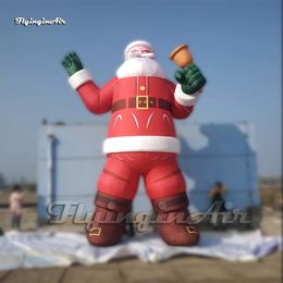 6m Wonderful Giant Inflatable Father Christmas Festive Santa Claus Holding A Bell For Outdoor Xmas Decoration