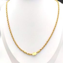 18K Connect Solid Fine Yellow Gold Filled 3mm Thin Cut Rope Chain Necklace Women 500mm 20 245n